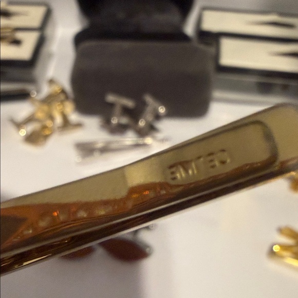 Celine Gold and Silver Cufflinks set with free Cufflinks with hard case - Picture 8 of 10